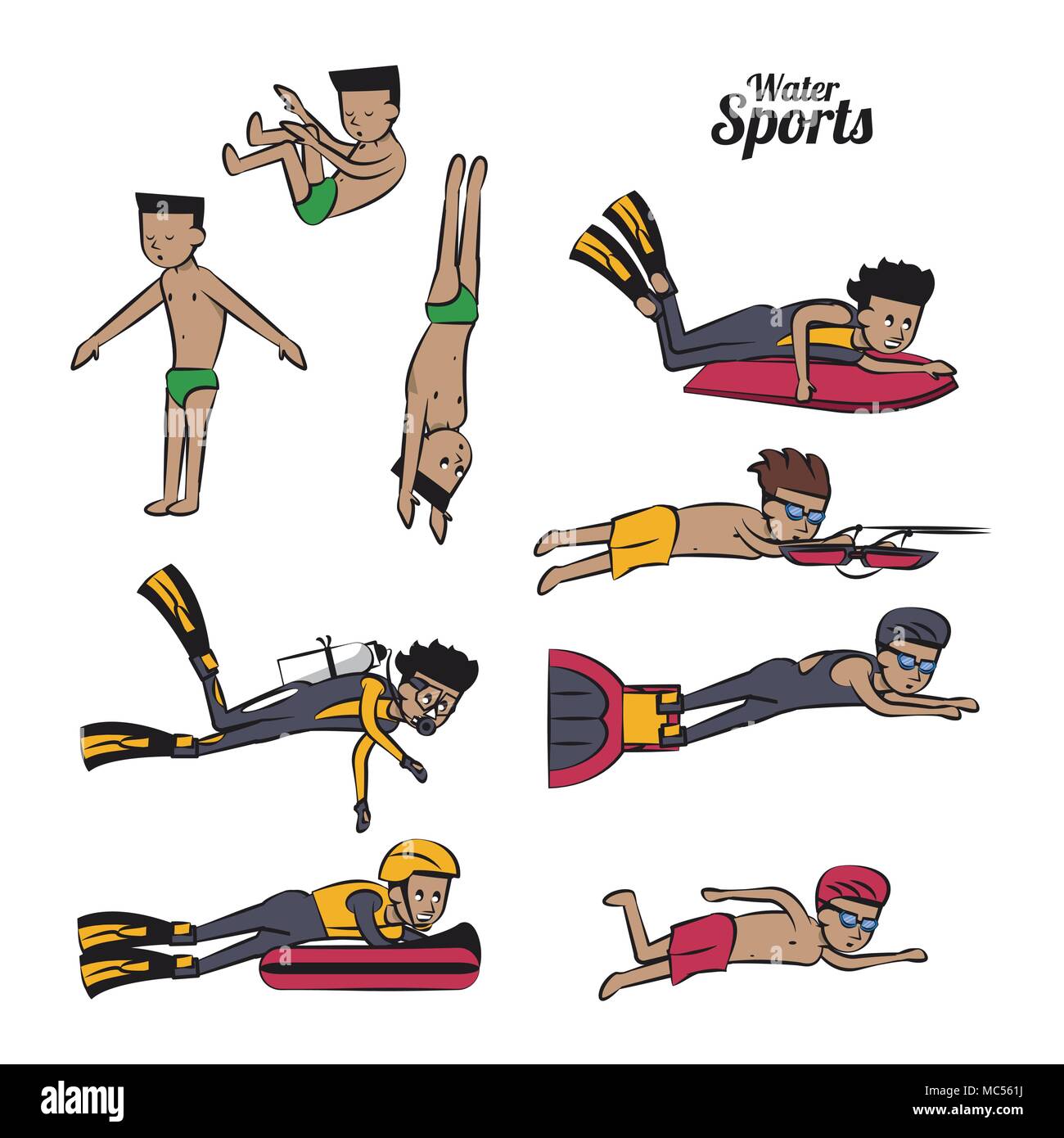 Water sports cartoons collection Stock Vector Image & Art Alamy