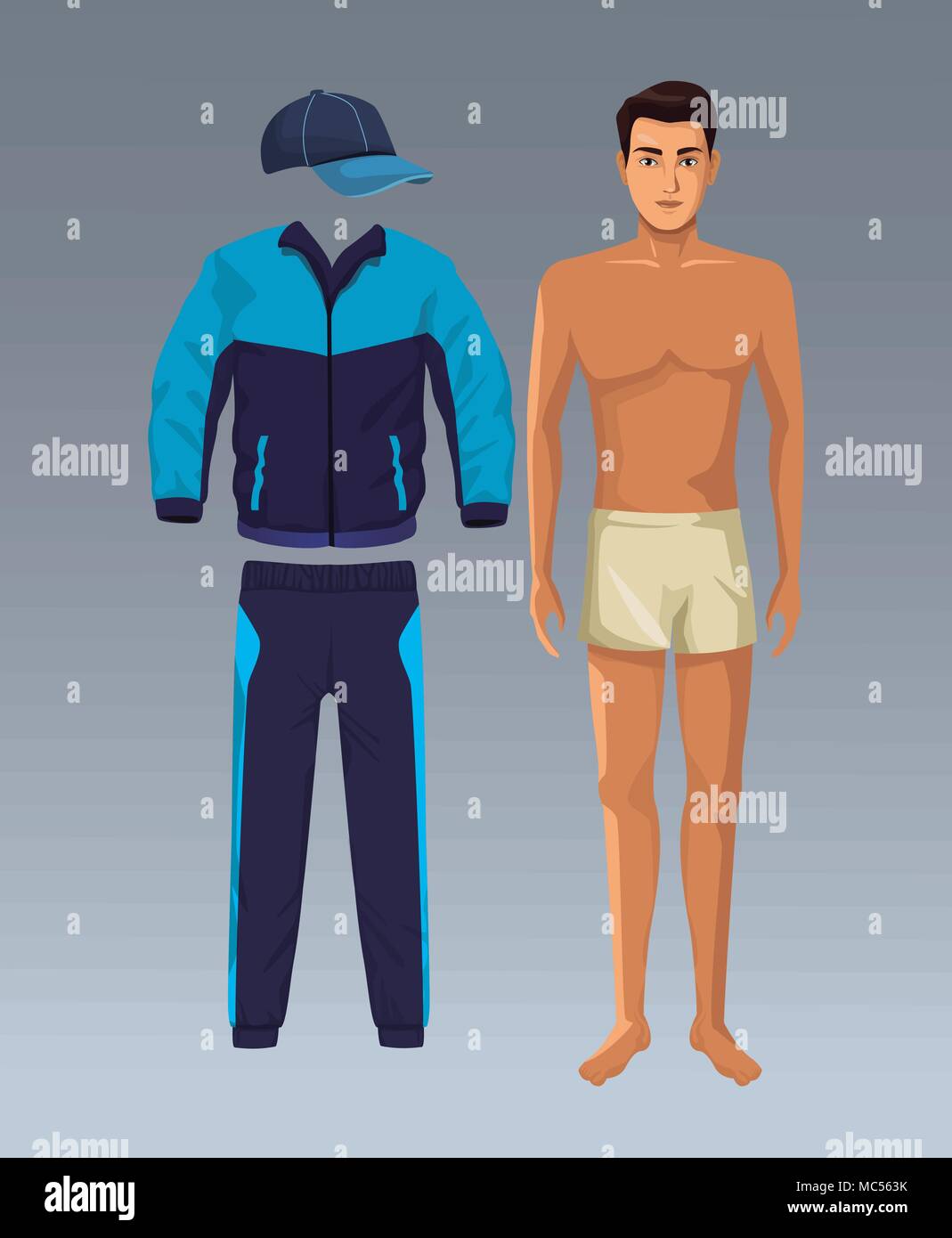 Model man with fitness clothes Stock Vector Image & Art - Alamy