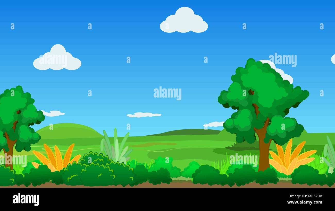 Landscape cartoon nature background, vector illustration, horizontal Stock  Vector Image & Art - Alamy