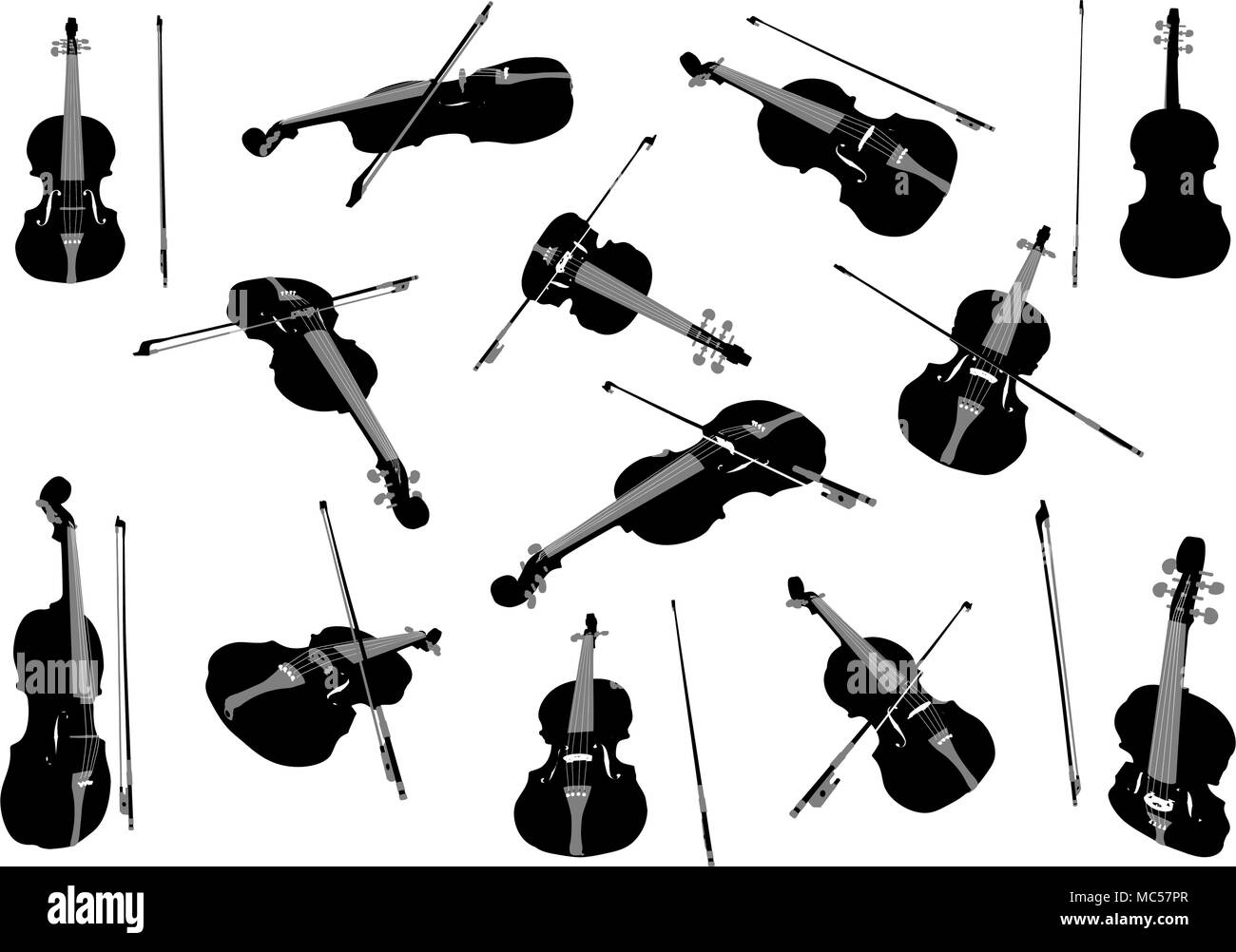 Violin Instrument Design Violin musical instrument vector design element set Stock Vector Image ...