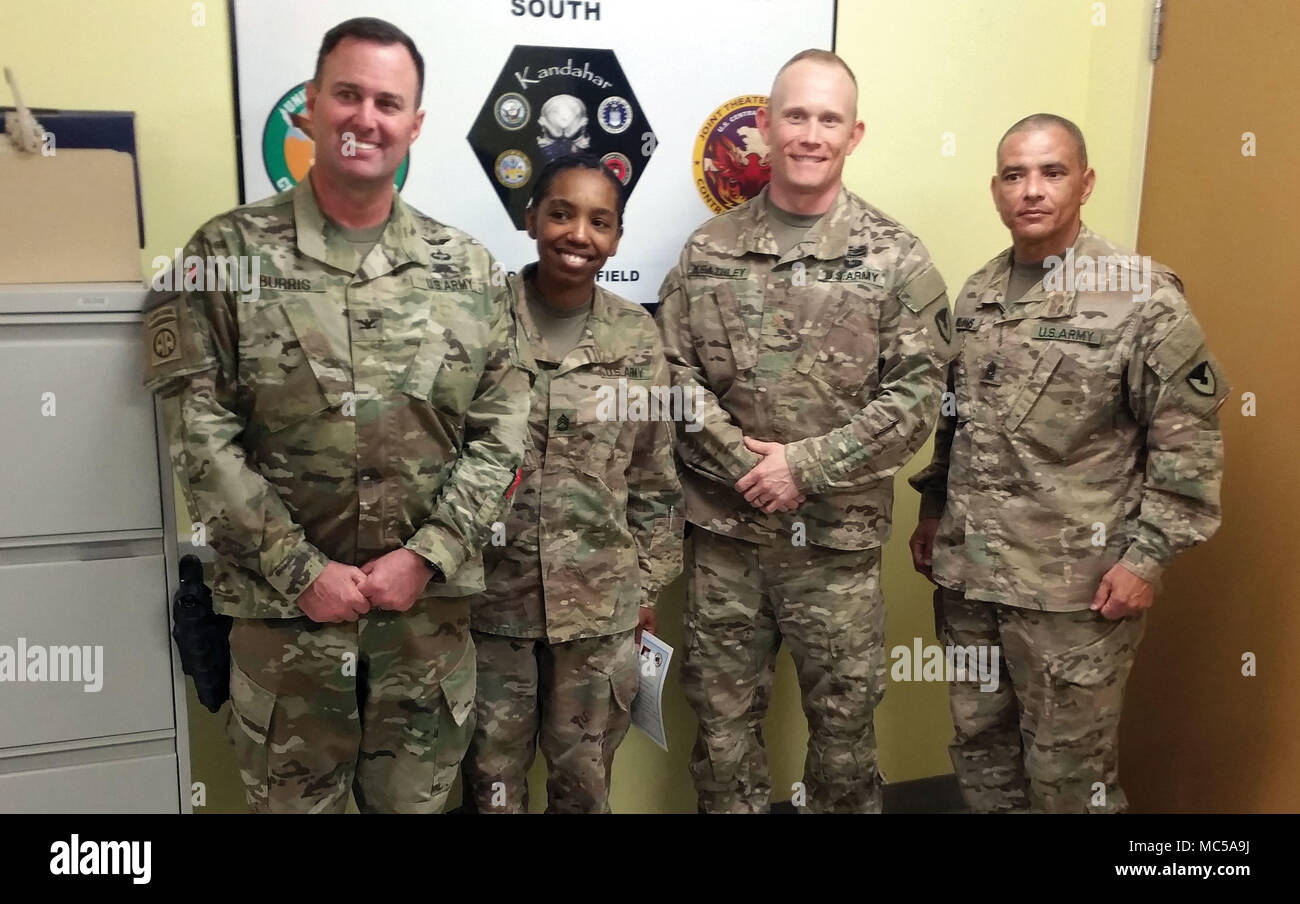 From Left, Col. Joshua Burris, Commander, Ecc-a; Sgt. 1st Class Katrina 