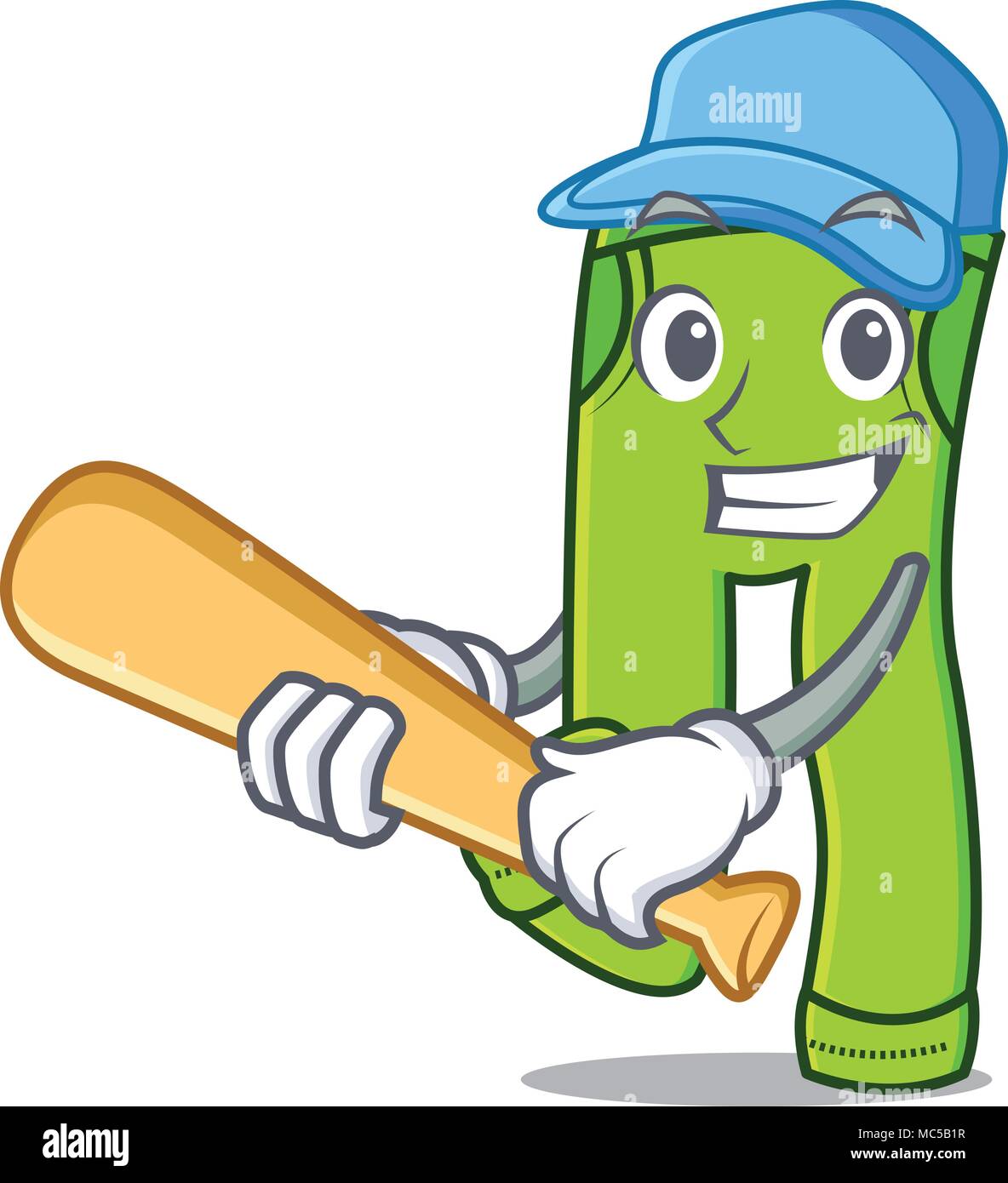 Playing baseball pants character cartoon style vector illustration