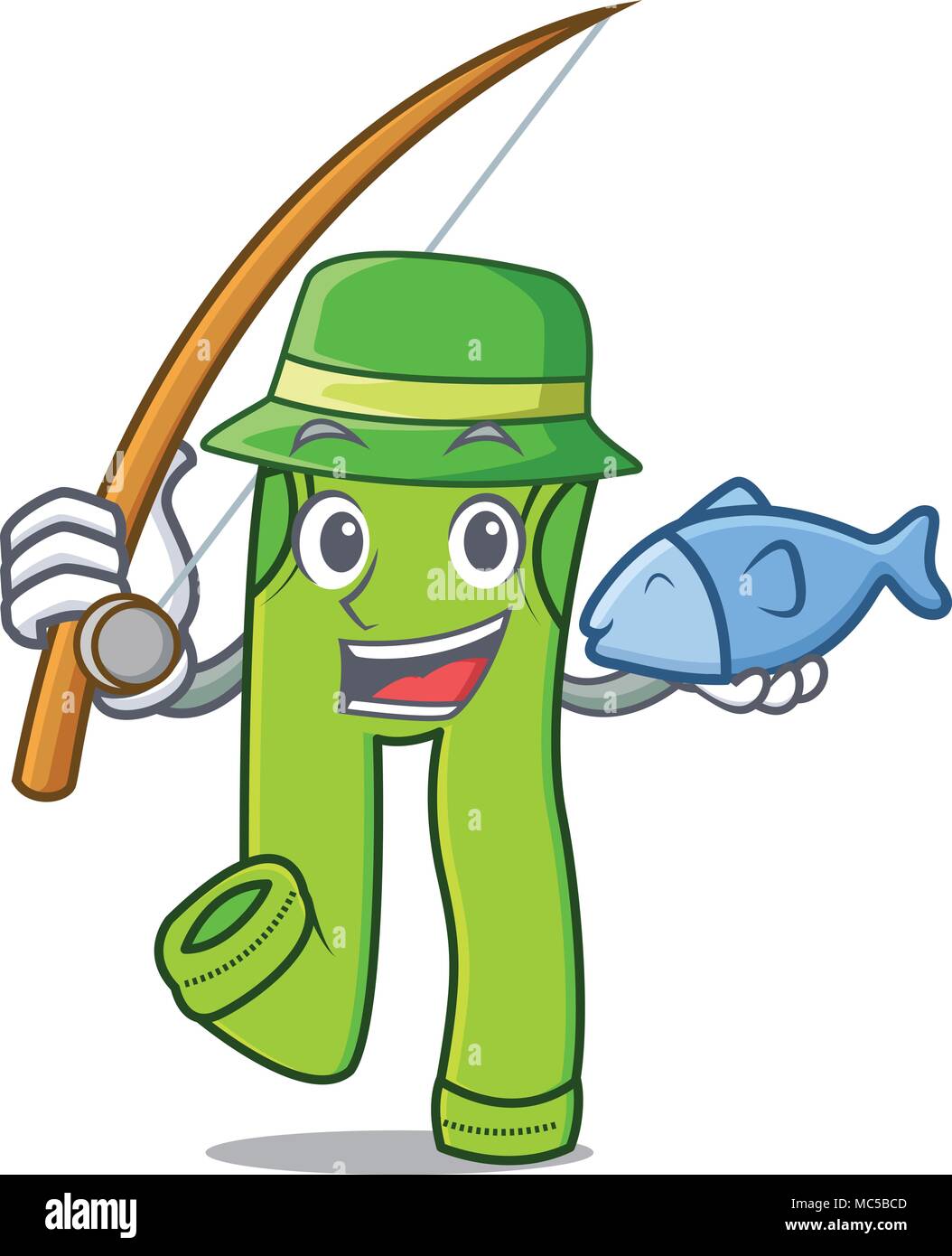 Fishing pants character cartoon style vector illustration Stock Vector
