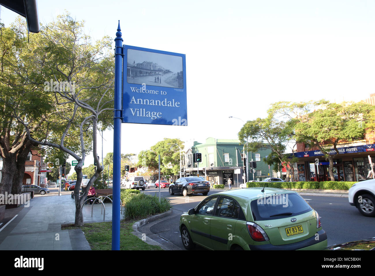 to Annandale Village sign on Johnston Street, Annandale in
