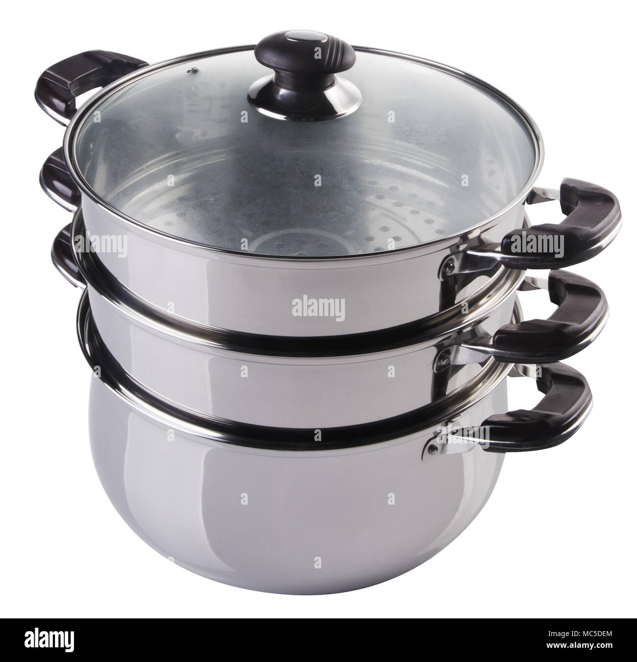 steamer pan on white background Stock Photo Alamy