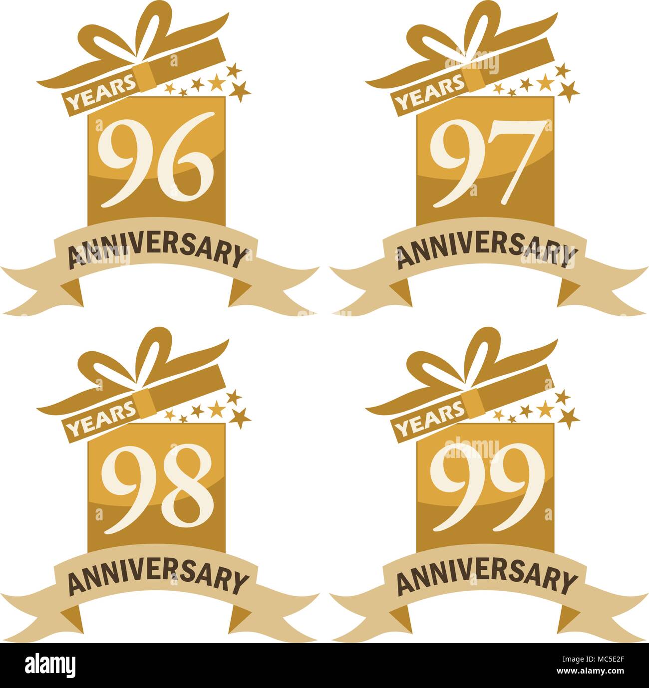 Year Gift Box Ribbon Anniversary Set Stock Vector Image & Art - Alamy