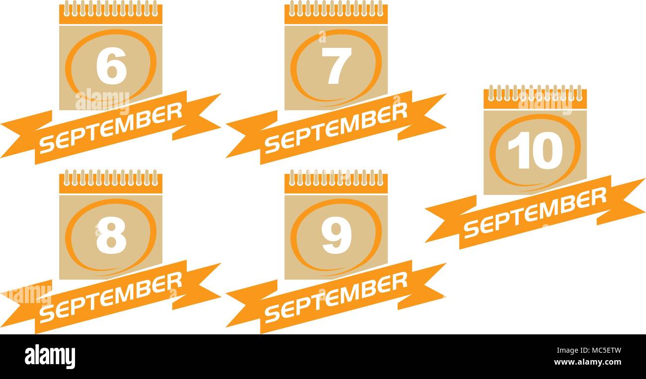 Calendar with Ribbon Set Stock Vector Image & Art - Alamy