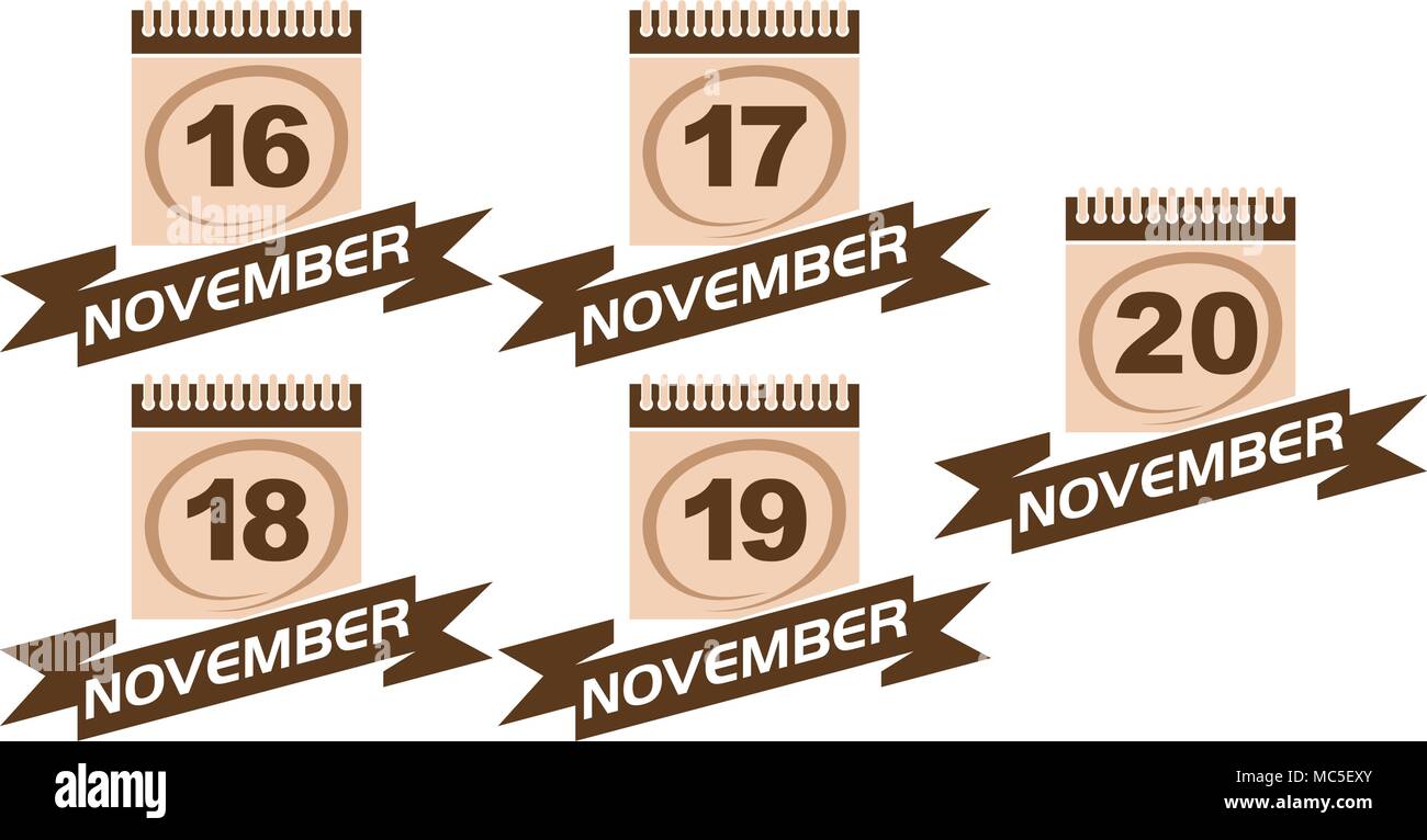 Calendar with Ribbon Set Stock Vector Image & Art - Alamy