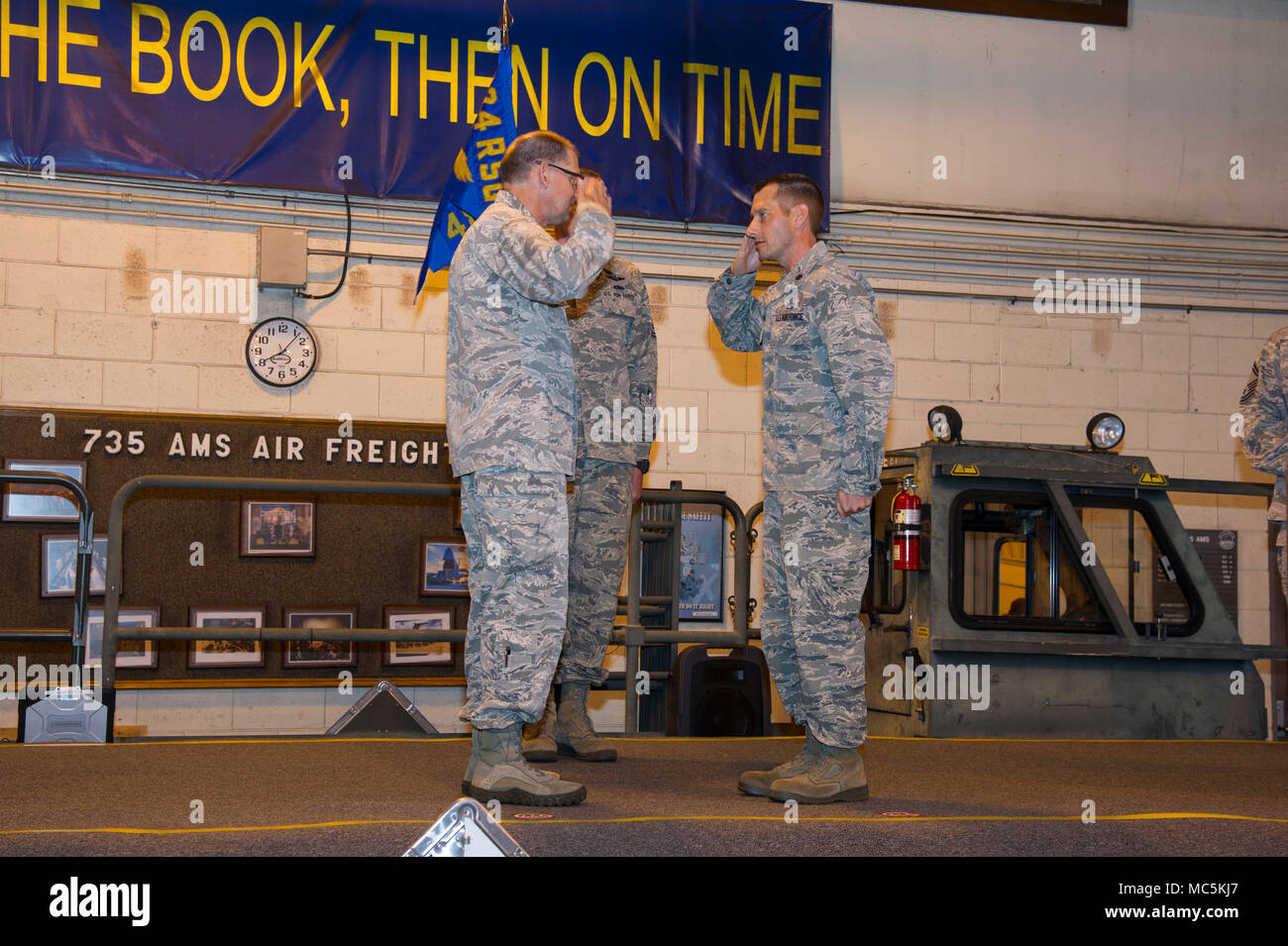 U.S. Air Force Maj. Kenneth Ruggles Jr. salutes Col. Kenneth Lute ...