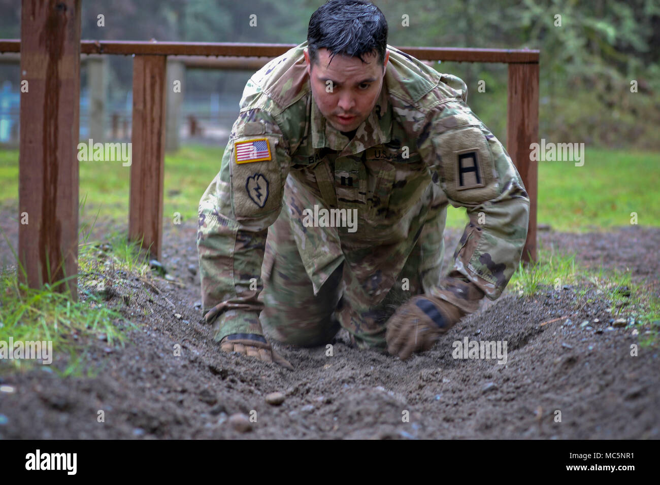 A Soldier assigned to the 189th Combined Arms Training Brigade