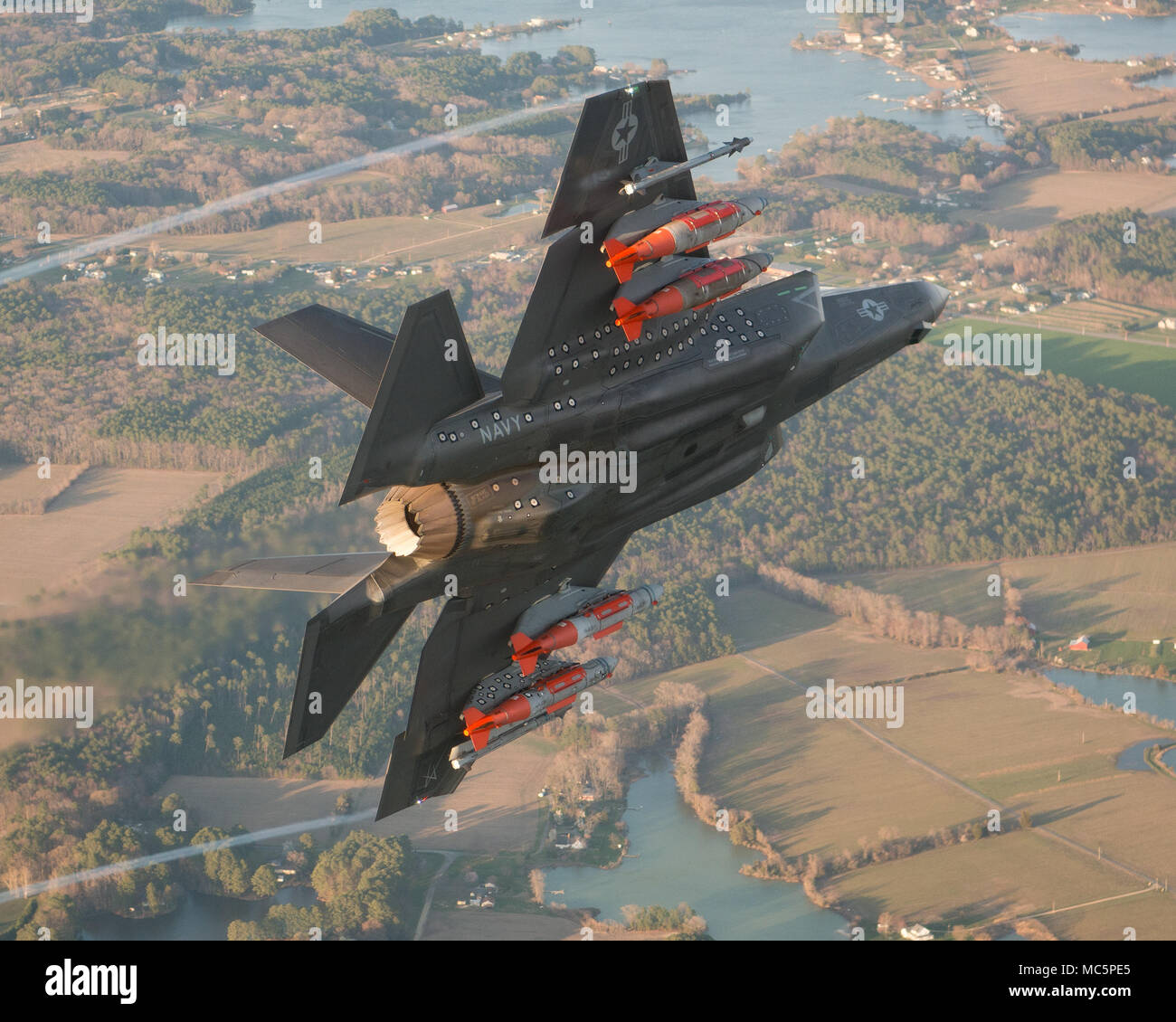 Billie Flynn, F35 Pax River ITF, conducts an external GBU31 and AIM