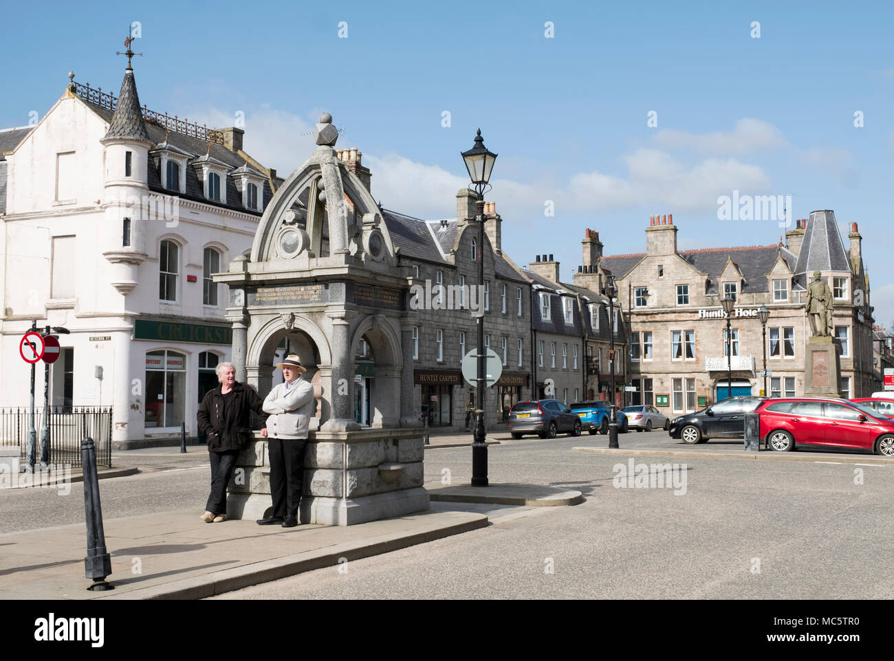 Huntly Town Square in Aberdeenshire, Scotland Stock Photo