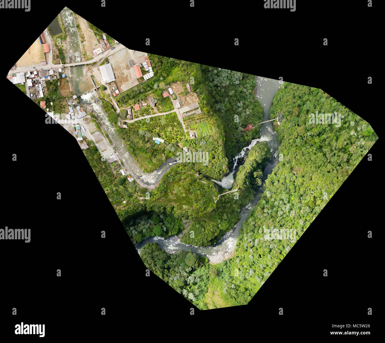 Orthorectified Drone Aerial Map Used In Photogrammetry Stock Photo