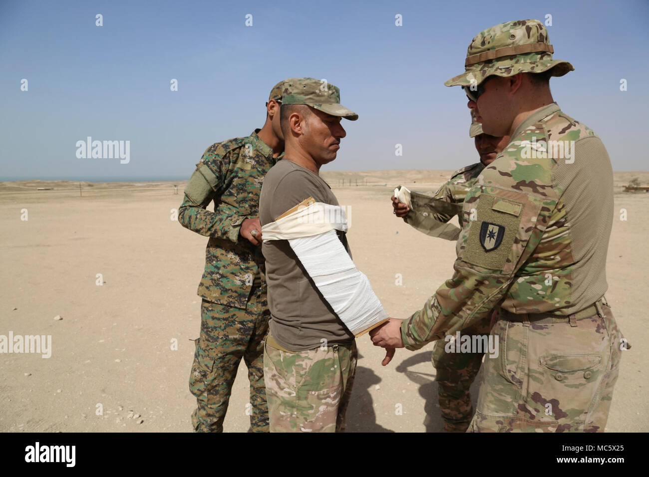 U.S. Army combat medic, Pfc. Benjamin Mace assigned to the 501st Area
