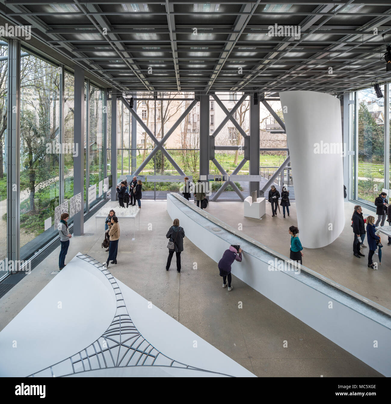 France, Paris - 5 April 2018: Fondation Cartier pour l'art contemporain  designed by French architect Jean Nouvel - Junya Ishigami - Freeing  architectu Stock Photo - Alamy