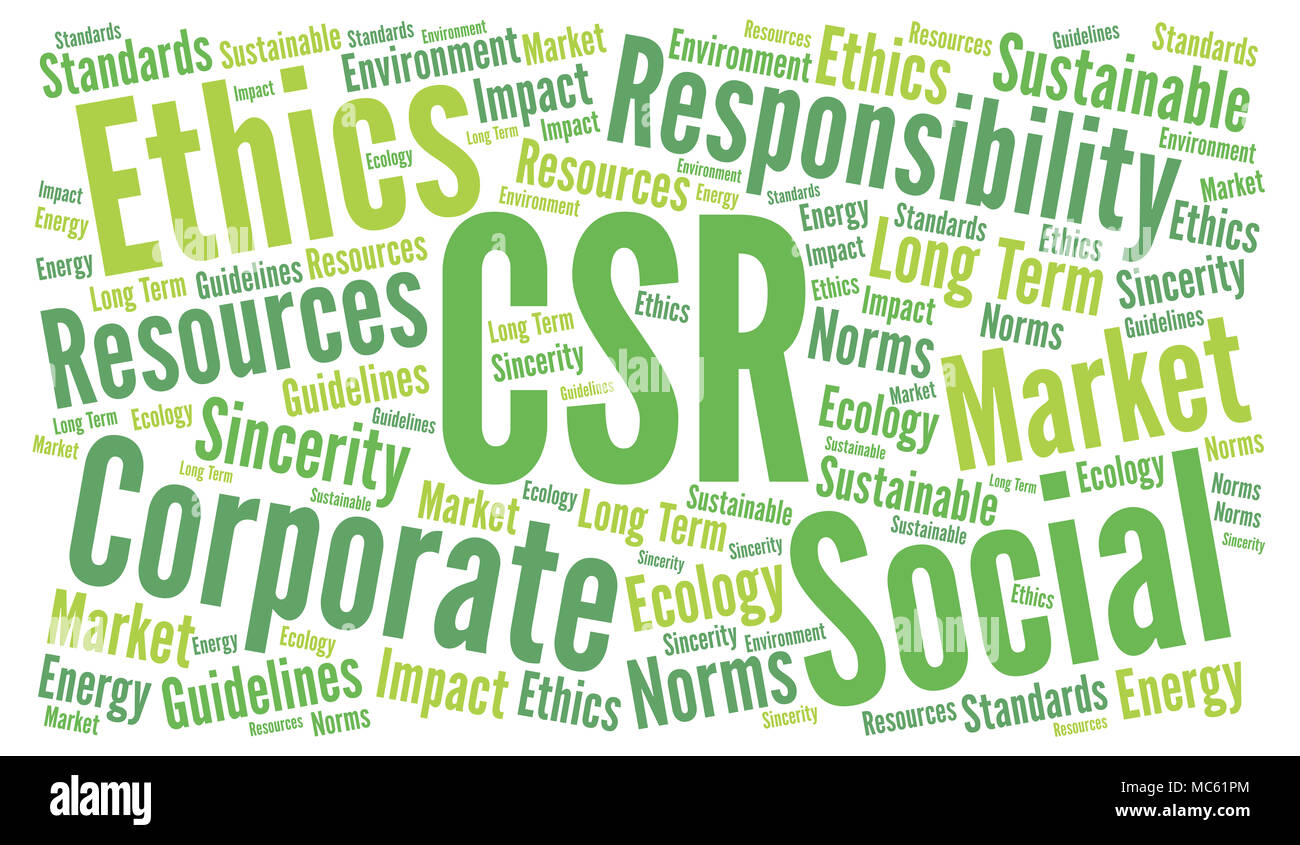 CSR corporate social responsibility word cloud Stock Photo - Alamy