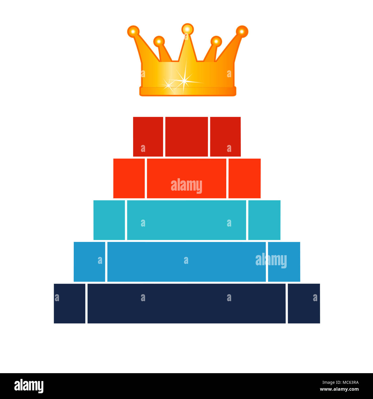 Pyramid of 9 steps to success. Template for Infographics step by