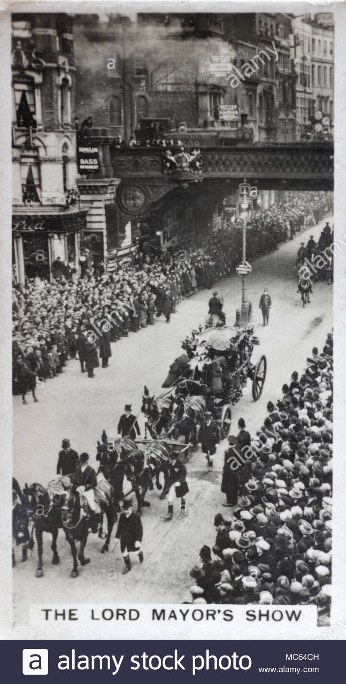 The Lord Mayor's show crossing Ludgate Circus, London 1930s Stock Photo