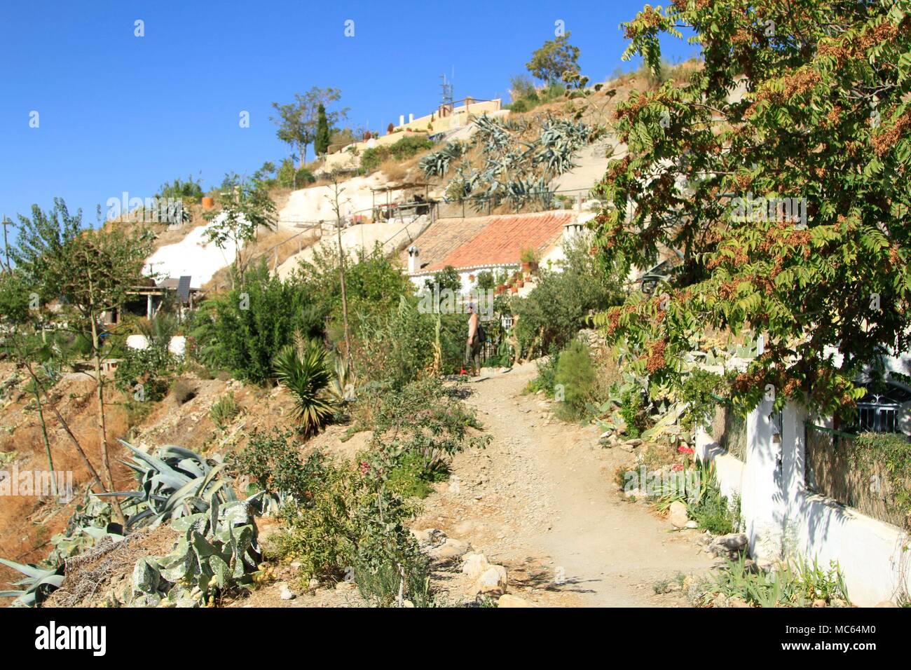 The walkways of the Sacromonte neighborhood of Granada, Spain Stock Photo