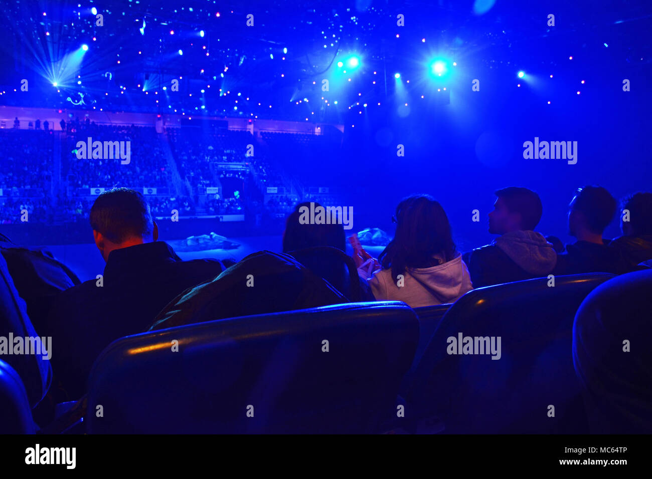 Crowd in show lights Stock Photo Alamy