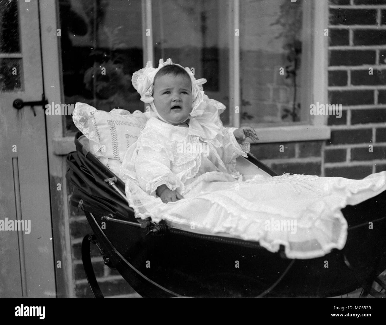 Photography Free Shipping Adorable 1950's Baby In Buggy Snapshot