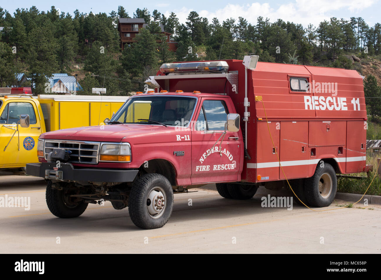 fire truck in Nederland Stock Photo