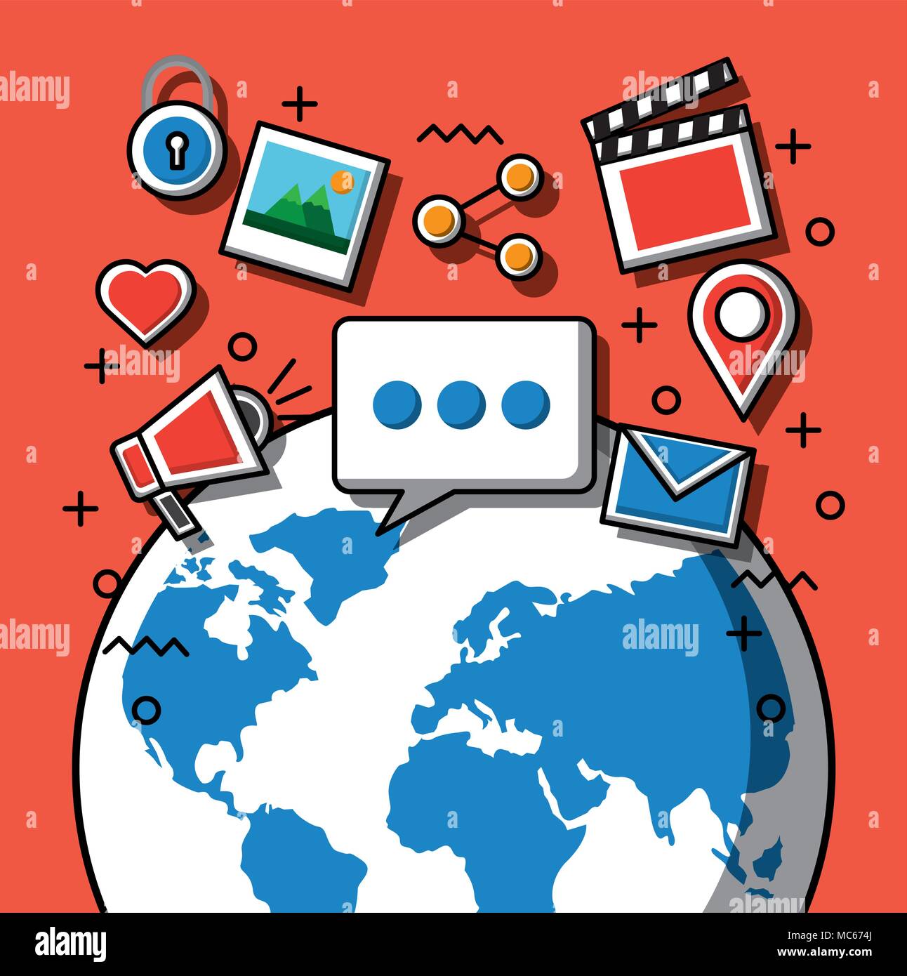 social media technological Stock Vector