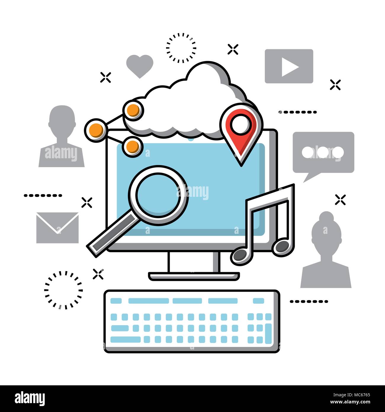 social media networks Stock Vector