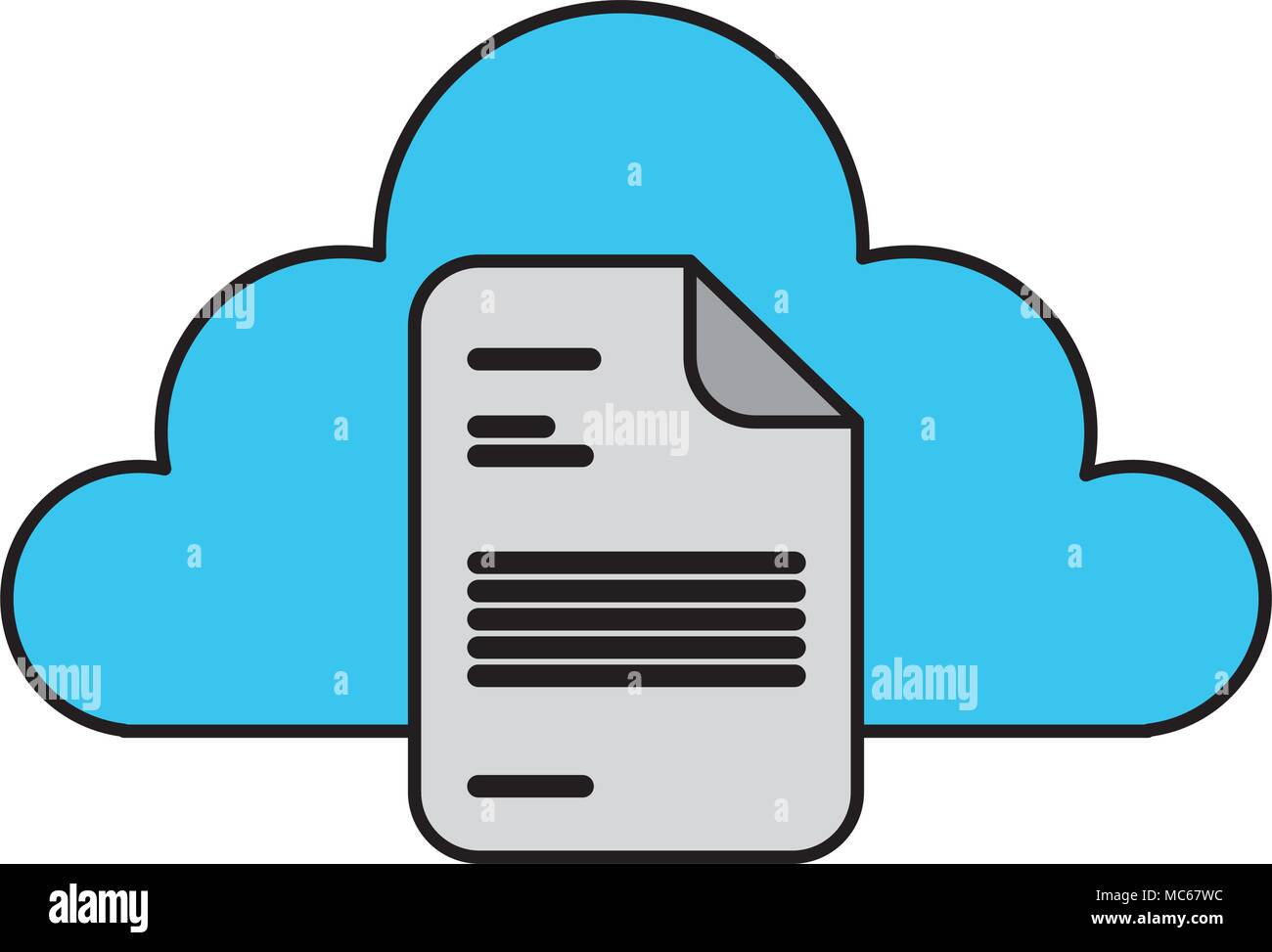 cloud storage document paper office file image Stock Vector Image & Art