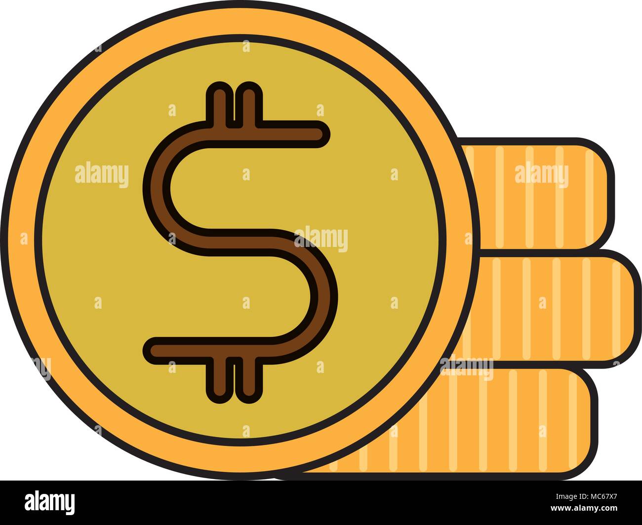 dollar stack coins money currency Stock Vector Image & Art - Alamy