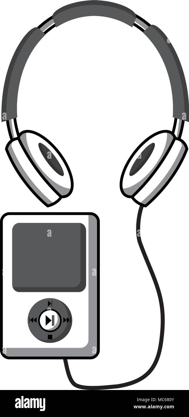 music player with headphone Stock Vector Image & Art - Alamy