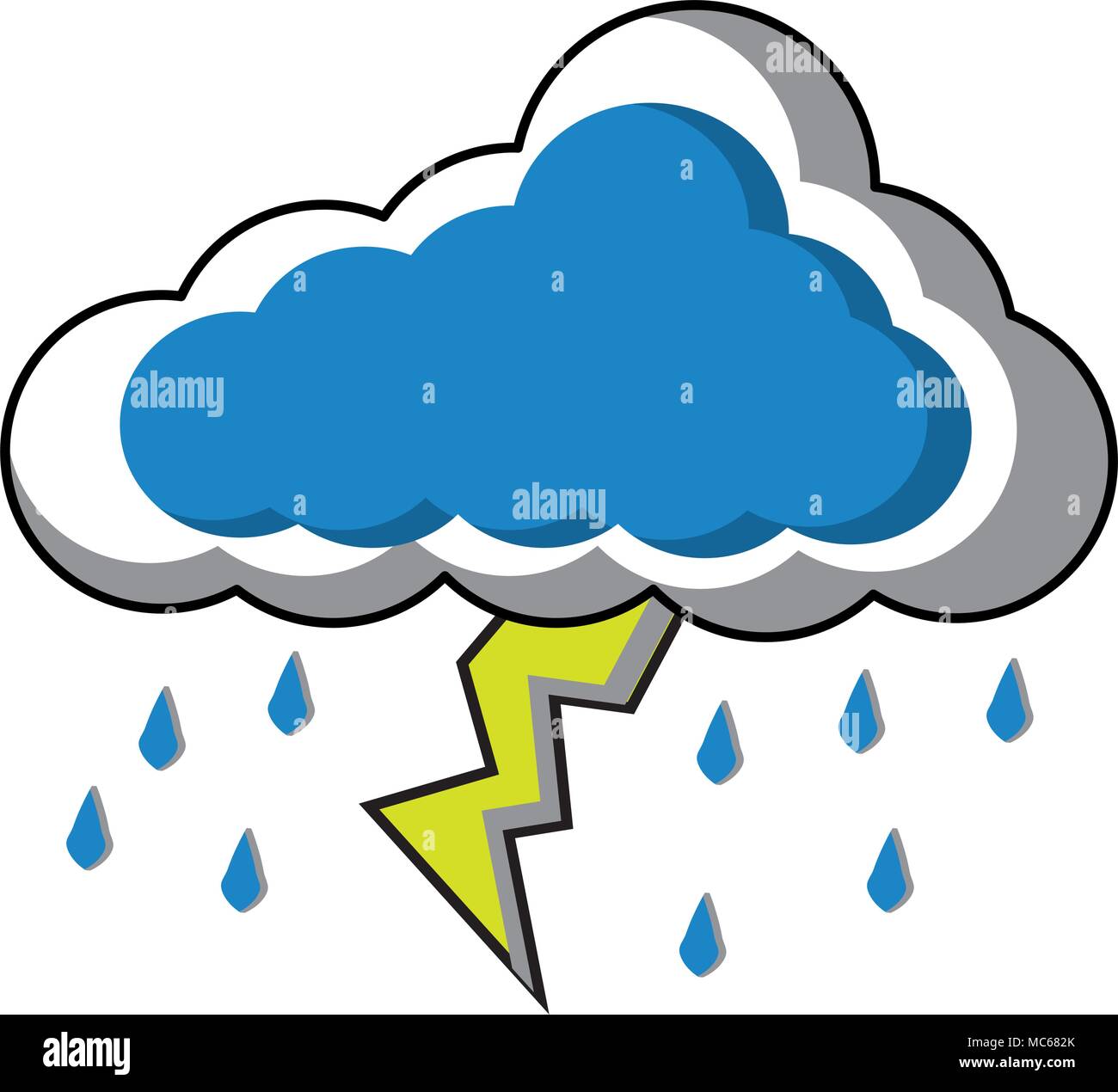 cloud sky with ray and rain drops weather Stock Vector Image & Art - Alamy