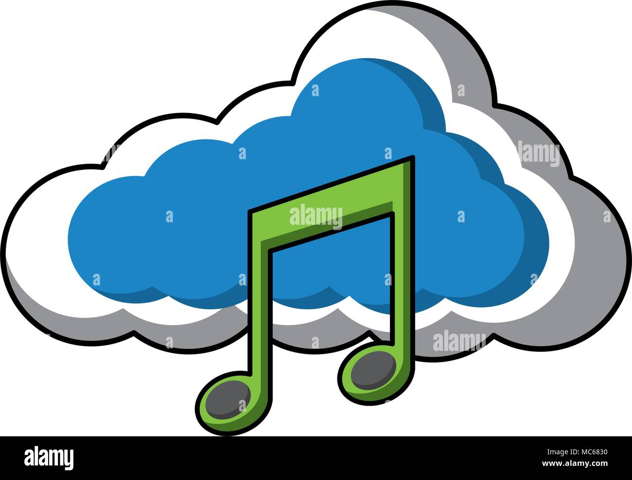 cloud computing with music note Stock Vector Image & Art - Alamy