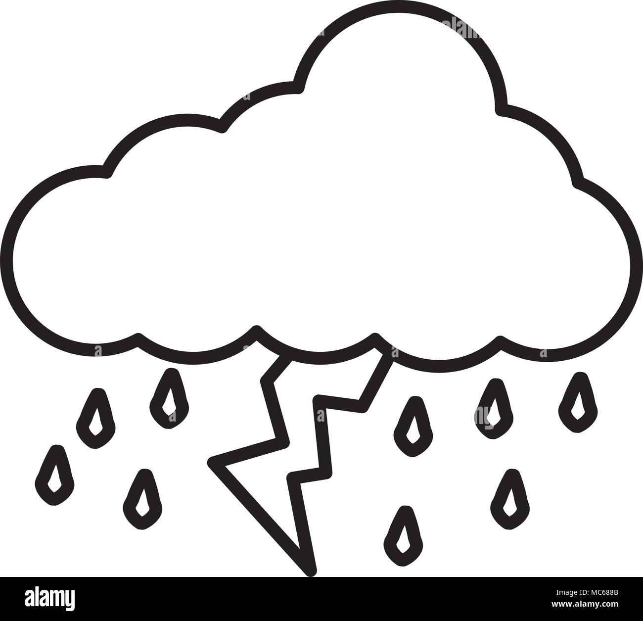 cloud sky with ray and rain drops weather Stock Vector Image & Art - Alamy