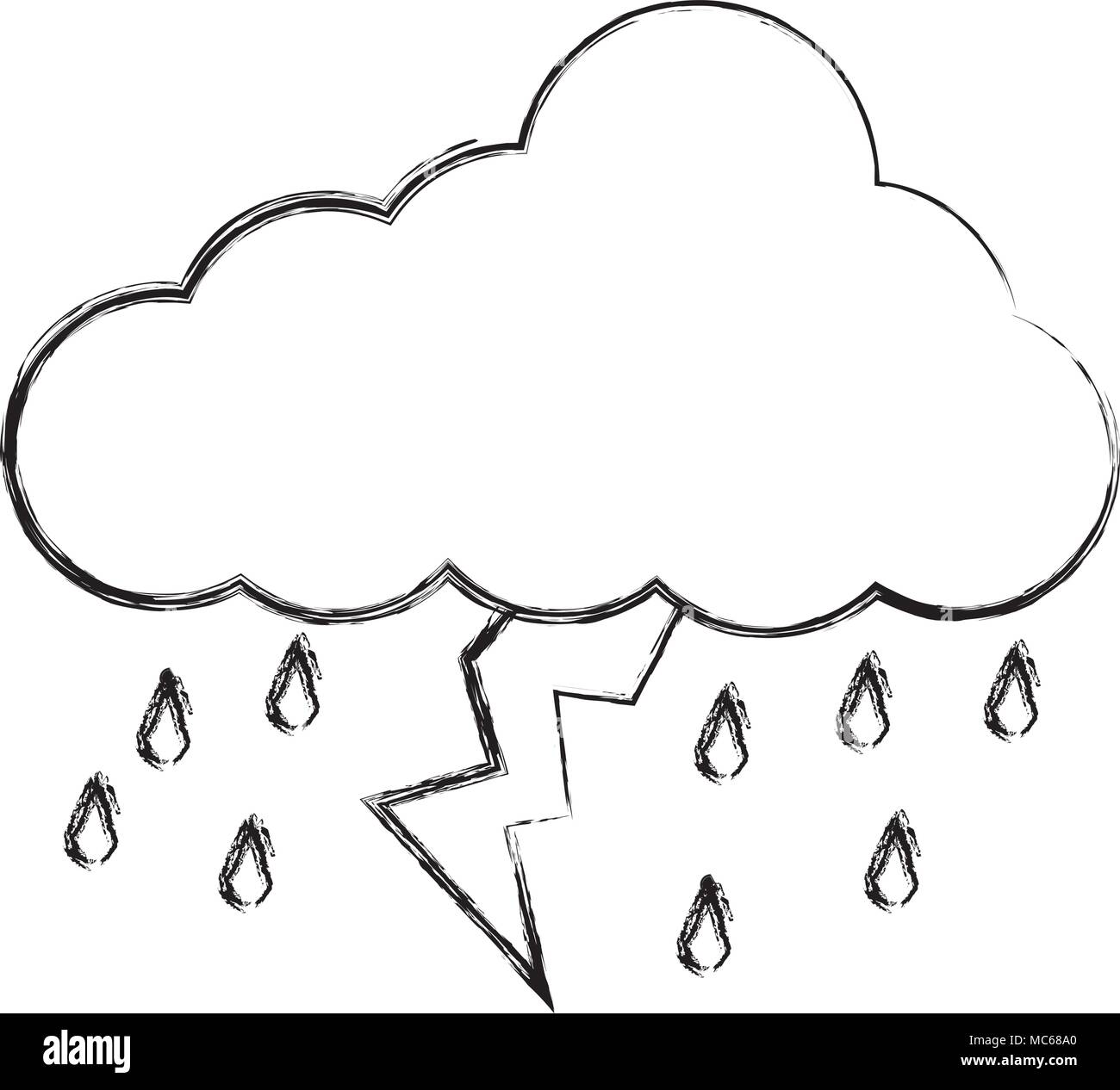 cloud sky with ray and rain drops weather Stock Vector Image & Art - Alamy