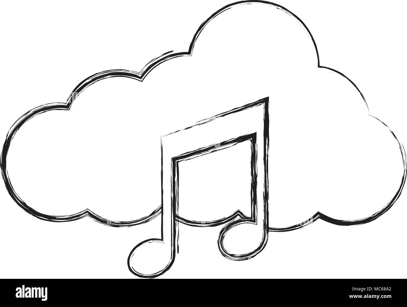cloud computing with music note Stock Vector Image & Art - Alamy