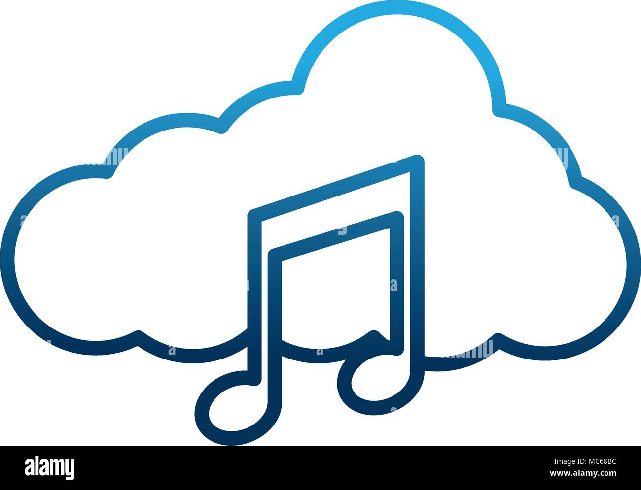cloud storage music note audio social media Stock Vector Image & Art