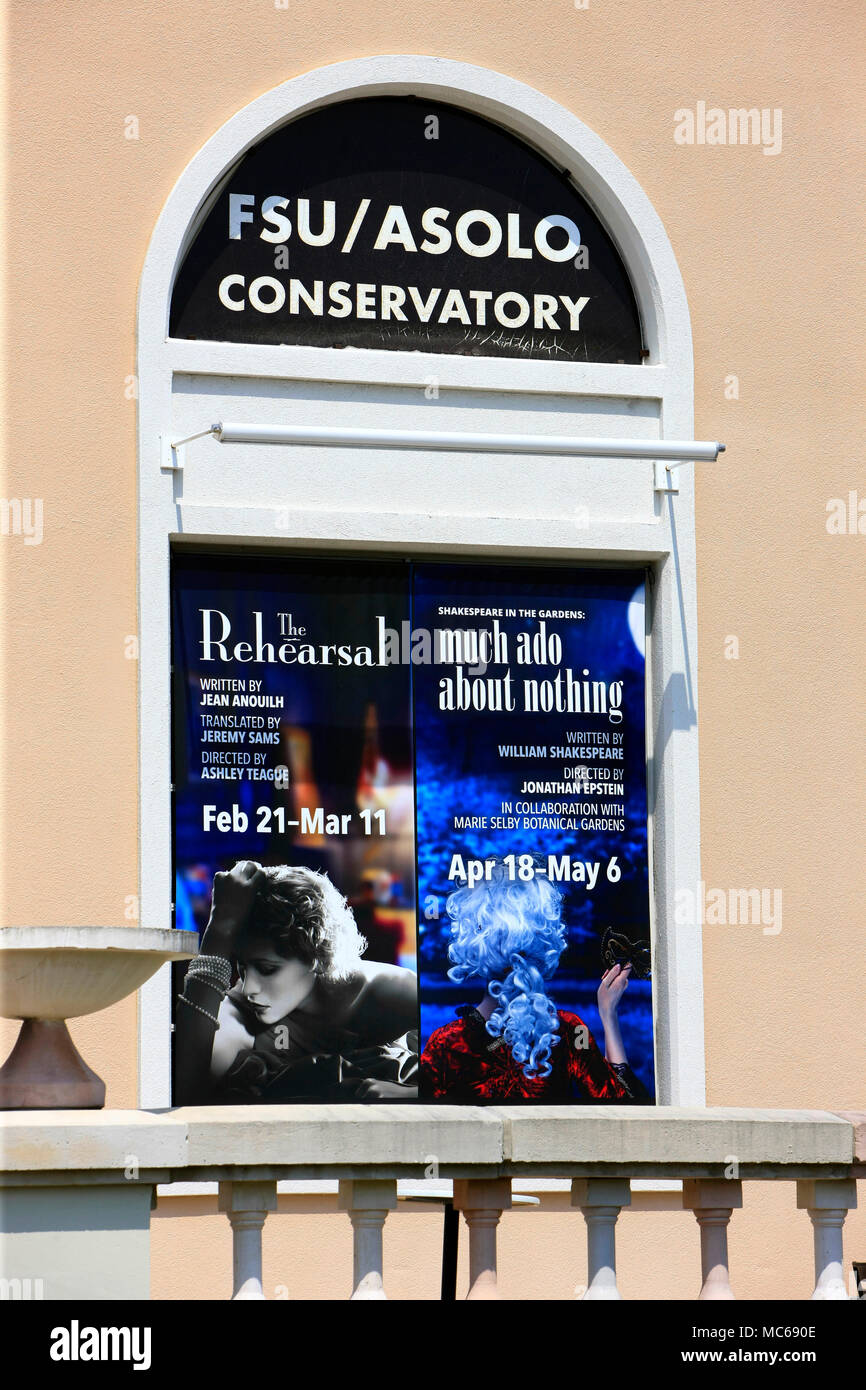FSU/ASOLO Conservatory advertising billboard in Sarasota FL Stock Photo