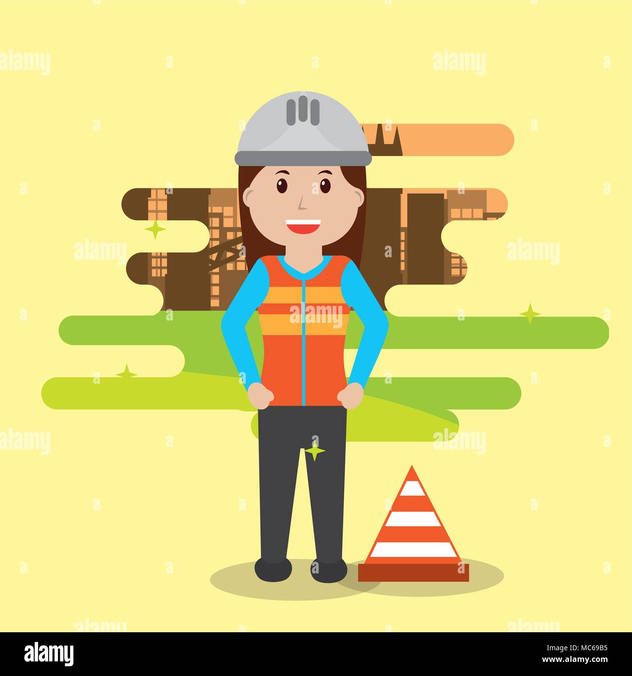 Repairing building worker workers Stock Vector Images - Alamy