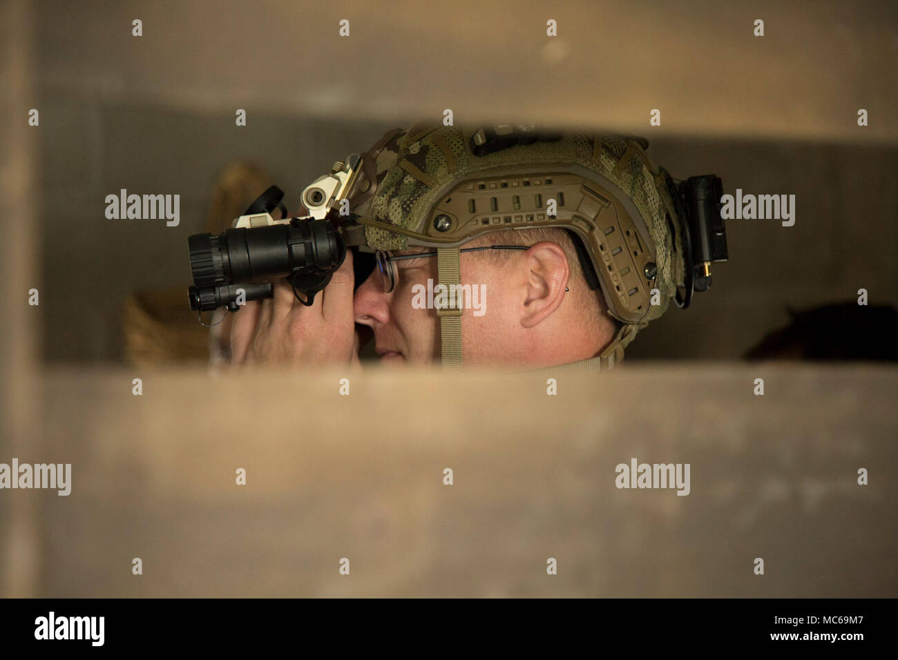 Antx A U.S. Marine tests a heads up display with night vision capabilities ...