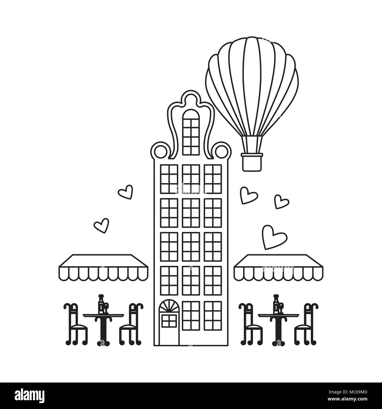 france paris architecture Stock Vector