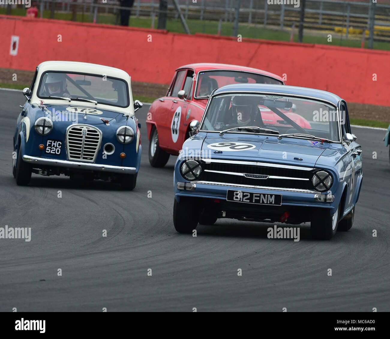Silverstone, Towcester, Northamptonshire, England, Sunday 1st April 2018. Paul Clayson, Vauxhall VX4/90, in the HRDC Coys Trophy event held on the TCR Stock Photo