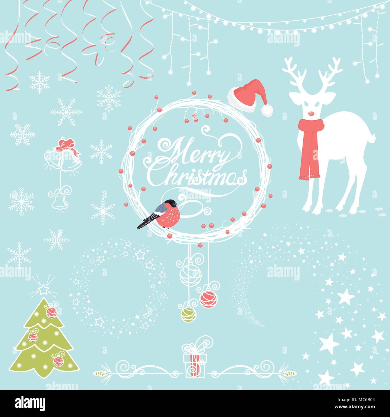 christmas background decorative vector elements for design Stock Vector