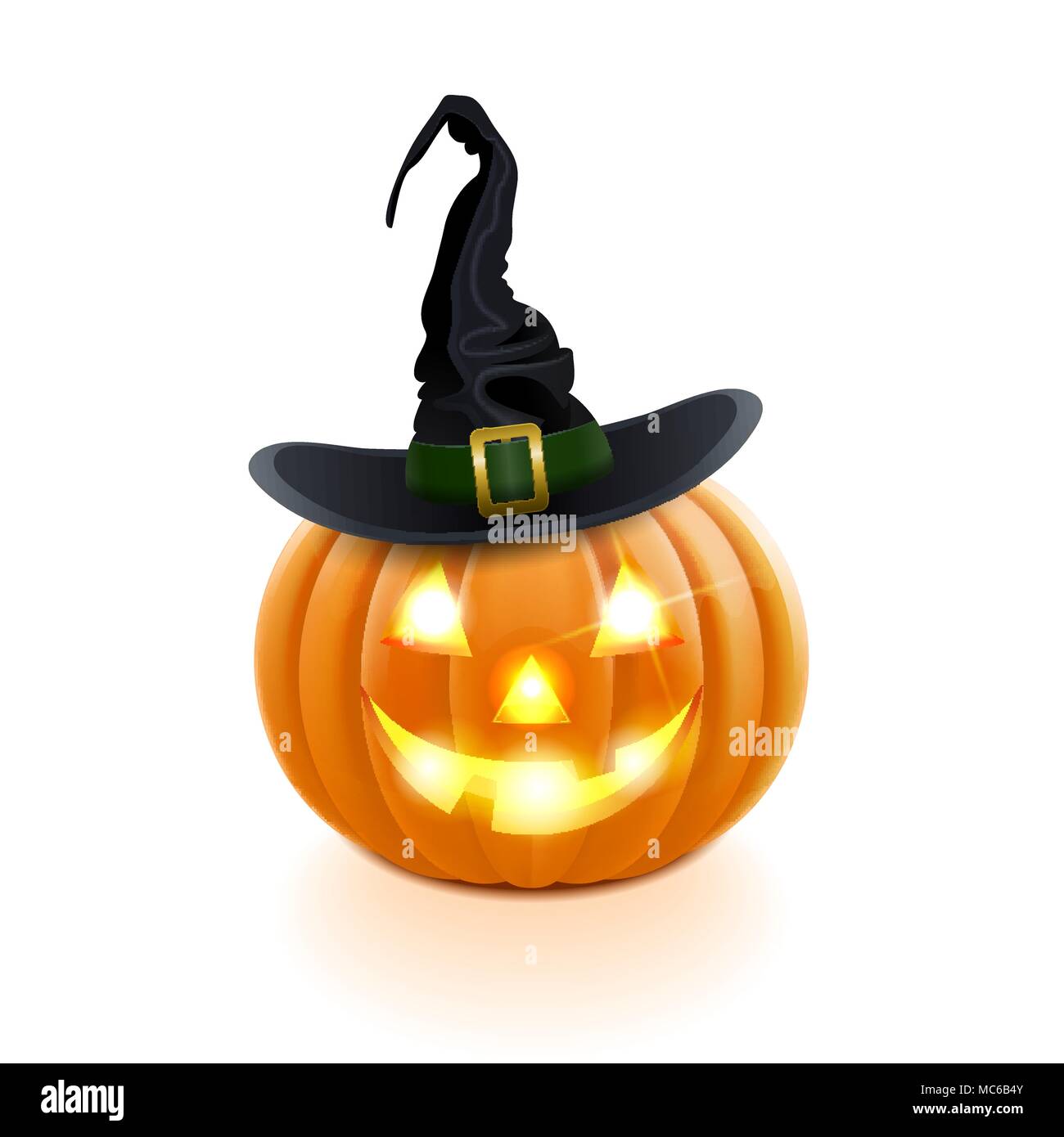 Halloween pumpkin with hat on a white background Stock Vector Image & Art Alamy