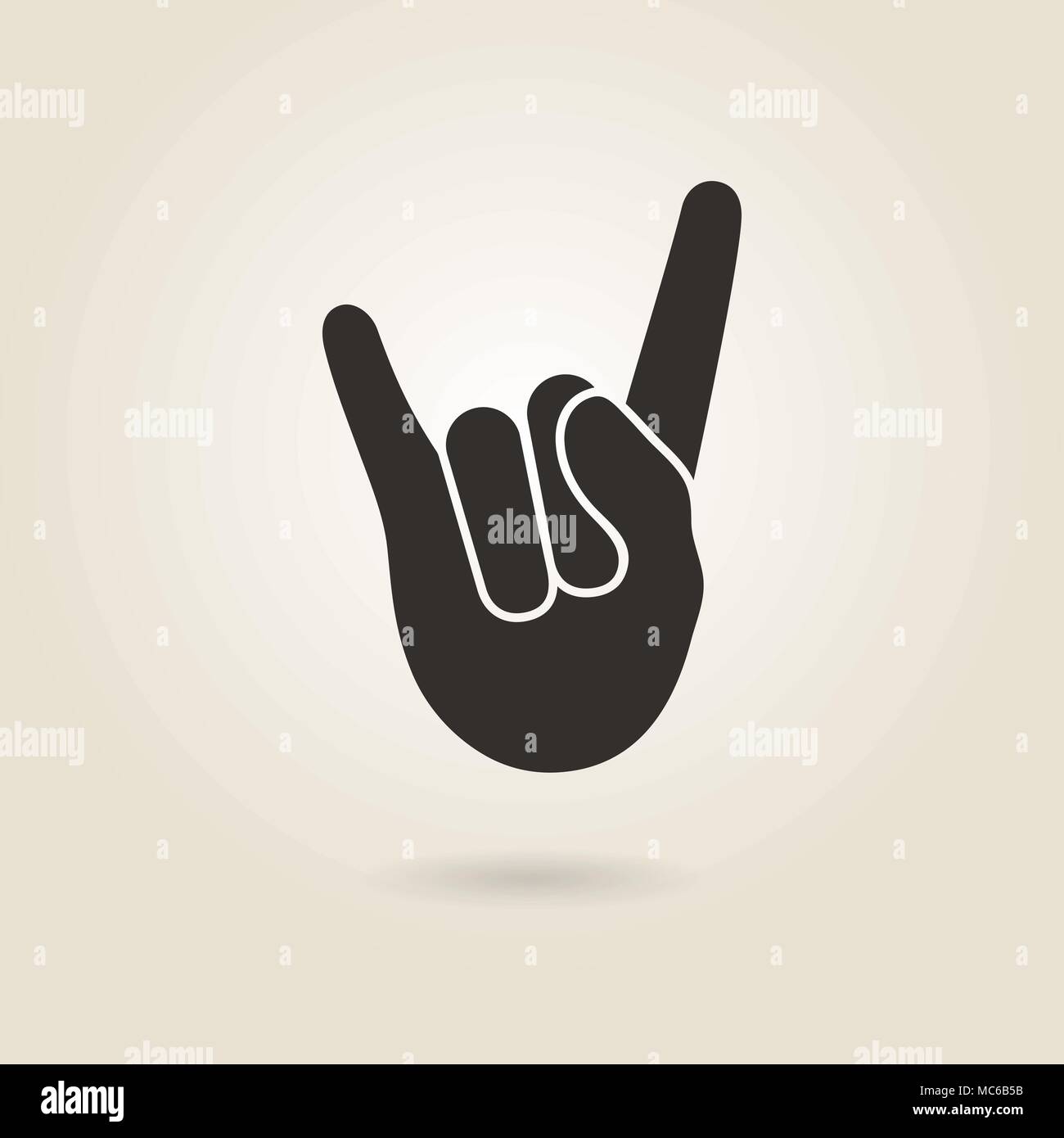hand gesture rock and roll on a light background Stock Vector