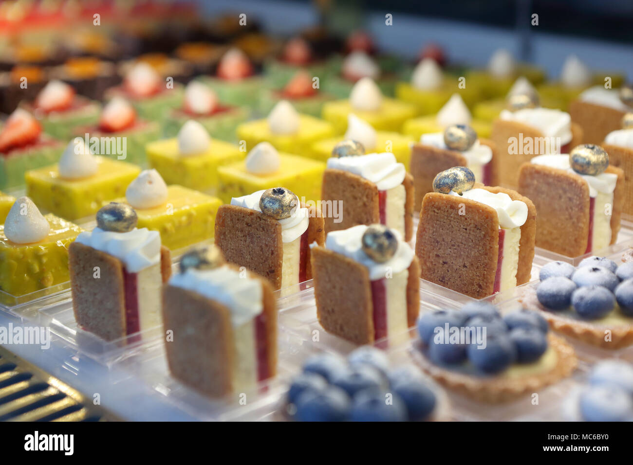 Catering set cookies in pastry shop Stock Photo