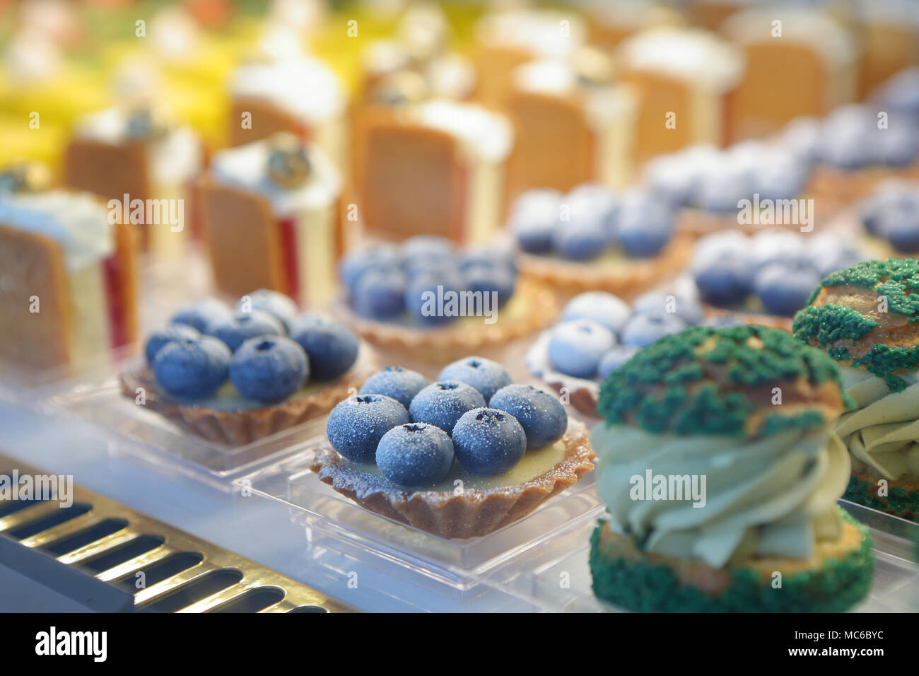 Catering set cookies in pastry shop Stock Photo