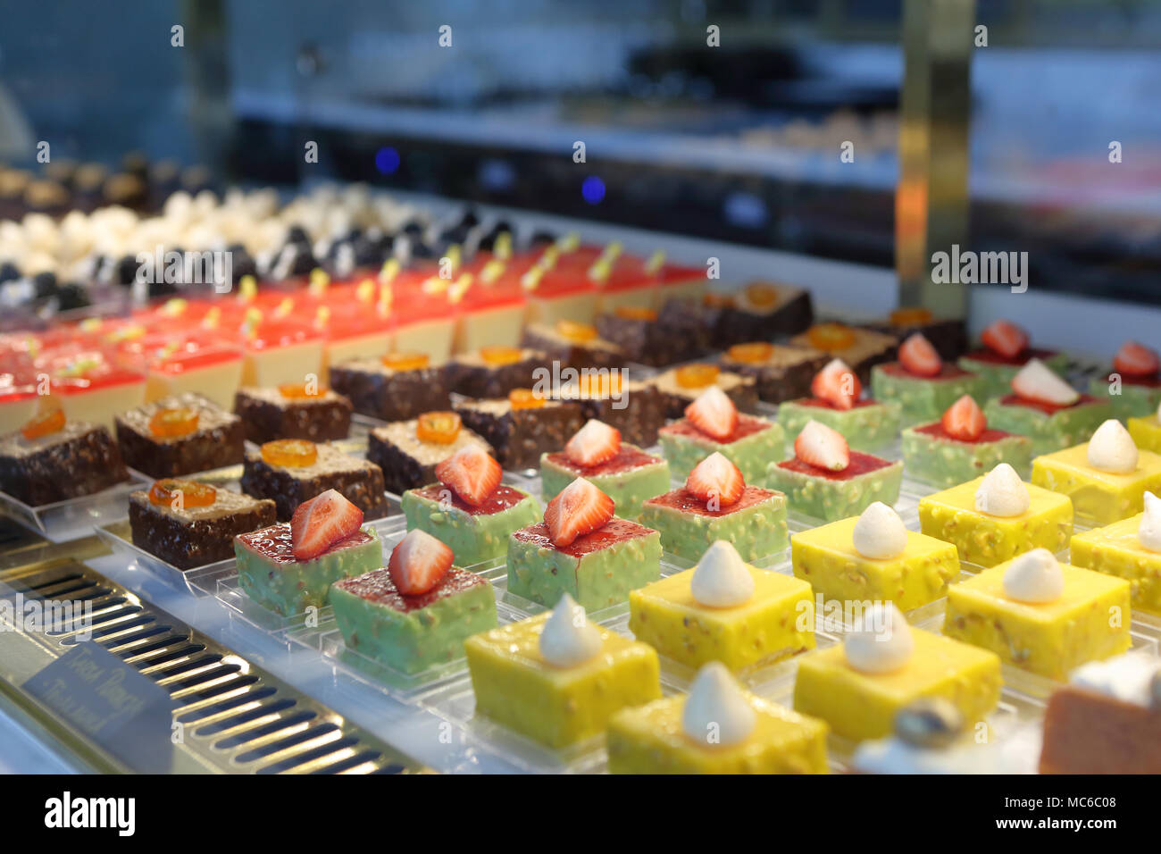 Catering set cookies in pastry shop Stock Photo