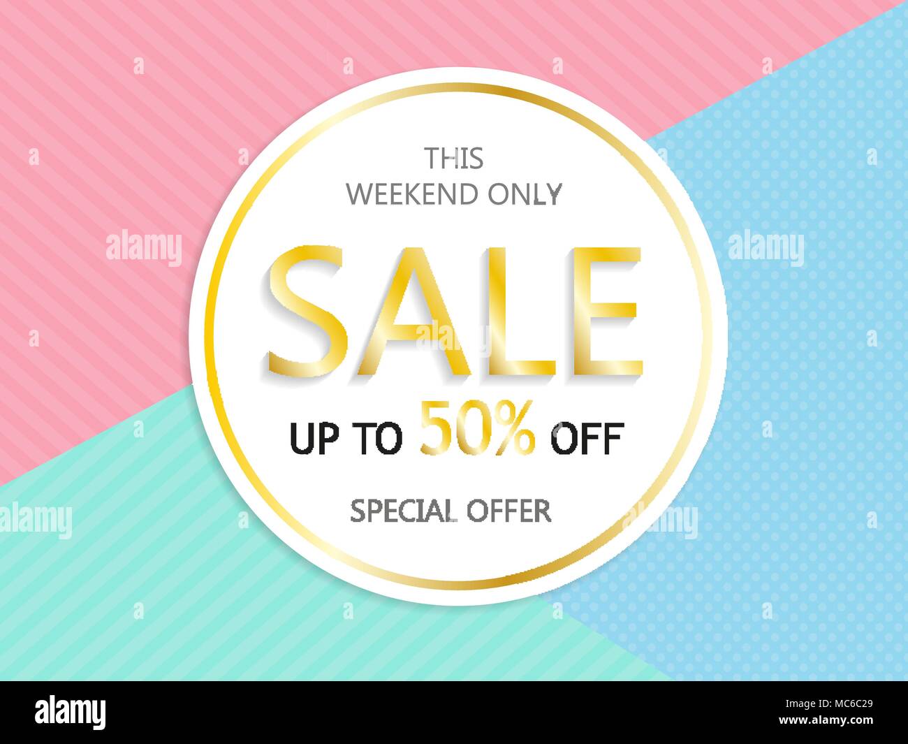 Sale, a discount of 50 percent, only this weekend. Template for flyer ...