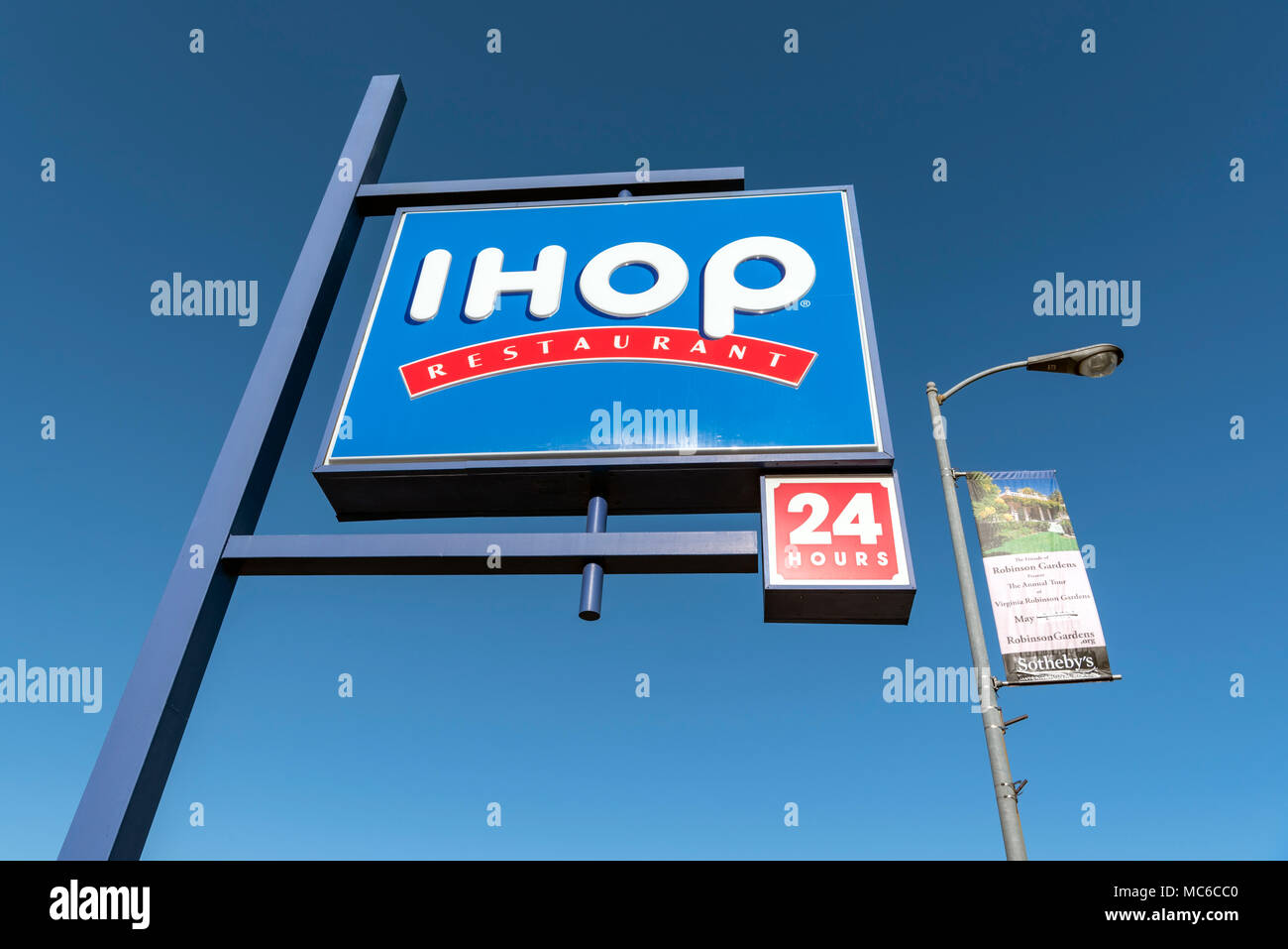 iHop restaurant sign, Los Angeles Stock Photo